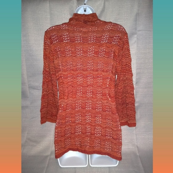 COLDWATER CREEK cowl neck open knit sweater - Picture 2 of 4